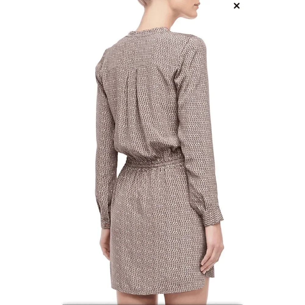 Vince Silk Drawstring Mini Shirt Dress Sz 0 - Picture 6 of 8